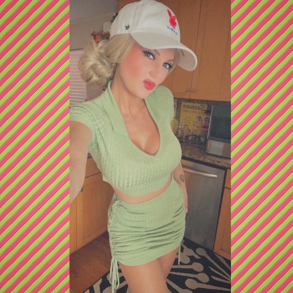 🍭 Fashion Nova Mint Green Knit Skirt Set 🍭